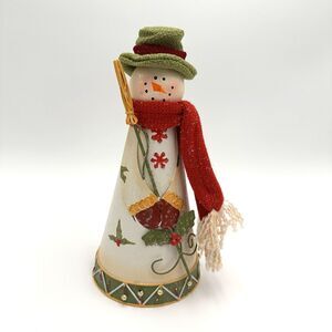 Merry Brite Metal Snowman Christmas Decor Folk-Art Primitive Holiday Farmhouse